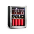 Minibar Weinkühler Getränkekühlschrank Glas 33 L LED leise freistehend Edelstahl