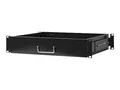 Intellinet 19" Drawer Shelf, 2U, Shelf Depth 350mm, Max 30kg, Black, Three Year Warranty - Rack Storage Drawer - Schwarz, RAL 9005 - 2U - 48.3 cm (19")
