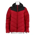 Champion Steppjacke - leichte wattierte Kapuzenjacke in Kontrastoptik - dunkelrot Damen, Größe: S