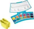Pelikan Deckfarbkasten ProColor 735, 12 Farben, türkis/gelb 2 abnehmbare Wasserboxen, 12 Farbschälchen, herausnehmbare - 1 Stück (701204)