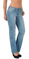 ESRA Stretch Damen Jeans Hose High Waist Jeans Damen Straight Leg Hose bis Übergröße G300