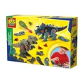SES Creative 14291 Dino-Schraubkonstruktionen - Kreatives Bauset für Kinder ab 5 Jahren - Baue einen T-Rex und Triceratops - Fördert Problemlösungsfähigkeiten und Spaß, Weiß