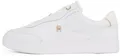 Tommy Hilfiger Damen Court Sneaker Essential Chic aus Leder, Weiß (White), 41