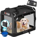 CADOCA Tiertransportbox Gr. XXL, aus Stoff, 90 x 60 x 66cm, faltbar, anthrazit, Tiere bis 40kg