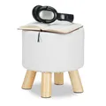 Hocker kunstleder Dekohocker rund Polsterhocker für Kinder 80 kg Pouf für Kinder