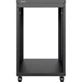 Universal 19-Zoll Equipment Rack mit Rollen, Rack, Server-Gehäuse schwarz, 16 Höheneinheiten