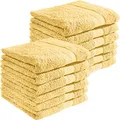 REDBEST Handtuchset, Frottierset 12er-Pack Chicago hellgelb Größe 50x80 cm - saugstark, strapazierfähig, ideal für Reisen, Sport (weitere Farben)