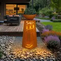 Pflanzenschale Blumenschale Außenleuchte LED Dekolampe Timer rost Blumentopf