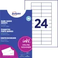 Avery-Zweckform DPC6422A-10 Einsteckschild Namensschild 64 mm x 22 mm  Weiß