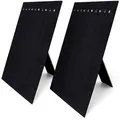 iGadgitz Home U7090 Samt Kettenständer Kettenhalter Schmuckständer (10 Haken) - Schwarz - 2 Stk