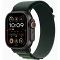 Apple Watch Ultra 2 schwarz mit Alpine Loop Large dunkelgrün
