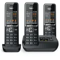 Gigaset Comfort 550A trio Schnurlostelefon mit Anrufbeantworter schwarz/chrom