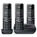 Gigaset COMFORT 550A Trio - Festnetztelefon - Analog -Schnurlos - schwarz/chrom