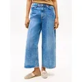 Tommy Hilfiger Weite Jeans WIDE LEG HW LOU mit Logo-Badge, mit Nieten, mit Bügelfalten blau 32