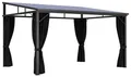 vidaXL Pavillon mit Vorhängen 405x294x244 cm Anthrazit