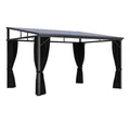 vidaXL Pavillon, Partyzelt mit Vorhängen 405x294x244 cm Anthrazit