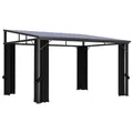 Pavillon mit Vorhängen Pergola 405x294x244 cm Anthrazit
