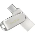 SanDisk Ultra Dual Luxe USB-Zusatzspeicher Smartphone/Tablet Silber 64 GB USB-C (USB 3.2 Gen 1)