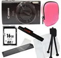Canon Ixus 285 HS schwarz Set Angebot Tasche pink Vollformat-Digitalkamera