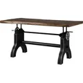 MASSIVMOEBEL24 Esstisch Mango 160x90x80-101 höhenverstellbar natur geölt Manchester #101 - Orange