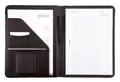 Alassio 96086 - Schreibmappe A4 MARES aus FINEtouch Lederimitat, Dokumentenmappe schwarz, Konferenzmappe ca. 33 x 26 x 2,5 cm, Mappe für A4 Unterlagen, Aktenmappe mit Schreibblock A4