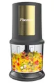 Bestron elektrischer Multi-Zerkleinerer, Universalzerkleinerer mit zwei Schneidemessern & 500ml Kapazität, große Pulstaste, 3.000 U/min, AKC200GP, Golden Platin Kollektion, Farbe: Gold/Mattgrau