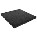 IVOL Fallschutz Gummifliese - 75 mm Höhe – 50 x 50 cm (Schwarz), GRANU505075