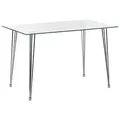Beliani Esstisch, Silber, Glas, 4-Sitzer, Rechteckig, 70x74x120 cm, Esszimmer, Tische, Esstische