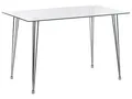 Rechteckiger Esstisch transparent / silber Sicherheitsglas 120 x 70 cm Winston