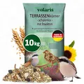 Eggersmann volaris Terrassenkörner mit Insekten 10 kg – Schalenfreies Wildvogelfutter mit Mehlwürmern, Sonnenblumenkernen UVM. – Ganzjahresfutter, Protein- & energiereich – Streufutter für Wildvögel