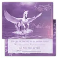 Partycards Einladungskarten Kindergeburtstag, 12 Stück, A6, Mädchen und Junge, Pegasus-Motiv