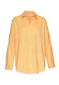 LASCANA Hemdbluse aus Leinenmix, Damenbluse mit Hemdkragen und Knopfleiste, mango peach