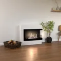 GLOW FIRE Ethanol Kamin 'Halden Mini Rechts' | Ethanolofen in Weiss mit 3 Std. Brenndauer und 2 KW Heizleistung | BxHxT: 90x140x28 cm