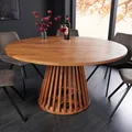 riess-ambiente Runder Esstisch MAISON JADE 130cm natur Akazie Massivholz Säulenfuß Esszimmertisch Tisch