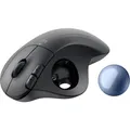 Logitech ERGO M575S Maus Bluetooth Graphit, Blau (metallic) 5 Tasten 2000 dpi Daumenrad, mit Trackball, Geräuscharme Tasten