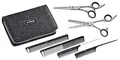 E-Kwip Starter Set 2.0 für Friseure - Profi Friseurscheren Set - 5,5 Zoll Schneide- & Modellierschere - inkl. 4 Kämmen & Etui