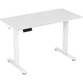 Costway Höhenverstellbarer Schreibtisch 120 x 60 cm mit 2 Haken Weiß