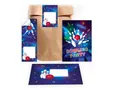 Limonia 12 Einladungskarten zum Kindergeburtstag Bowling Party Kegeln neon Einladung Set Geburtstag Mädchen Kinder Jungs Jungen Boys Geschenktüte inkl. 12 Umschläge, 12 Tüten, 12 Aufkleber