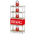 EASYmaxx Schwerlastregal 180x90x40 cm | 875 kg Traglast, 175 kg pro Ebene | Regal und Werkbank | Kellerregal, Lagerregal mit 5 verstellbaren Ablagen | Für Keller, Garage, Hobbyraum, Werkstatt