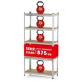 EASYmaxx Trittleiter Schwerlastregal mit 5 belastbaren Holzböden 180x90x40cm
