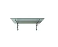 BuyLando-Shop Vordach Glasvordach Türvordach Verbundsicherheitsglas Klarglas VSG Edelstahl (190x90cm (2X LB-Halterung))