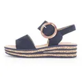 Gabor Keilsandalette, Sommerschuh, Sandale, Keilabsatz, mit großer Zierschnalle blau 43 EU (9 UK)
