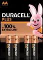 1x 4er Blister Duracell Plus AA Mignon 1,5V Alkaline-Batterien MN1500 LR06