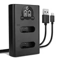 CELLONIC NP-BX1 Dual Schnellladegerät kompatibel mit Sony RX100 VII VI V IV III FDR-X3000 RX1 HX400V DSC-HX350 DSC-HX60 HDR-CX405 DSC-RX100 Acc-TRBX + USB Kabel Akkuladegerät Ladekabel Dual Ladegerät
