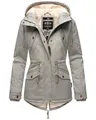 MARIKOO Damen warme Winterjacke mit kuscheliger verstellbarer Kapuze Manolya Grey Gr. L