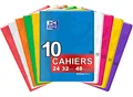 Oxford EasyBook 10 Hefte, große Formate, 24 x 32 cm, 48 Seiten, kariert, 90 g, verschiedene Farben