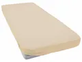 Spannbettlaken ESTELLA Jersey Topper aus Baumwolle mit Elasthan , beige (natur), L:200cm, Jersey, Obermaterial: 97% Baumwolle, 3% Elasthan, Bettlaken, Spannbettlaken, für Topper bis 10 cm Höhe