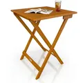 Juskys Gartentisch Zadar, Robustes Akazienholz, Klapptisch platzsparend, Leicht und mobil beige Rechteckig | 58 cm x 76 cm x 60 cm