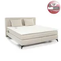 Boxspringbett 180x200 cm H4 Federkernmatratzen Bonell Topper in Chenille Beige