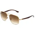Ray-Ban RB 3683 Unisex-Sonnenbrille Vollrand Quadratisch Metall-Gestell, gold